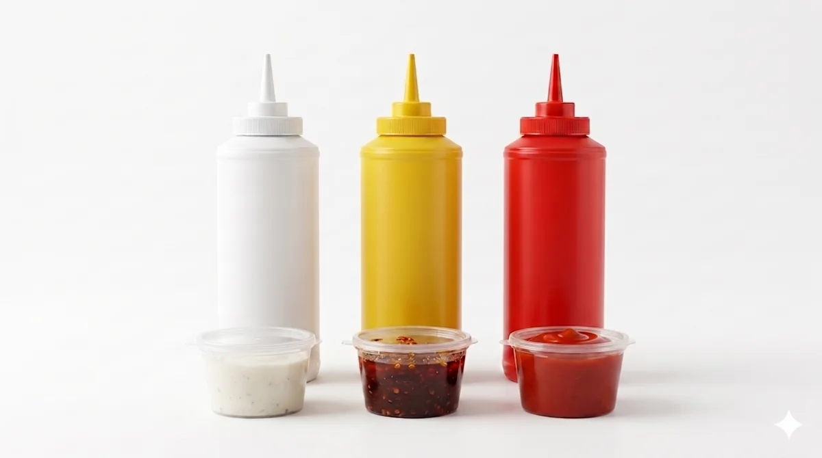 Nuestras salsas — Blanca, Roja y Picante